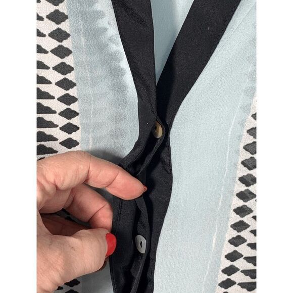 Sanctuary Long Sleeve V Neck Sheer Blouse Size Medium - Picture 7 of 9